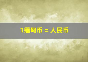 1缅甸币 = 人民币